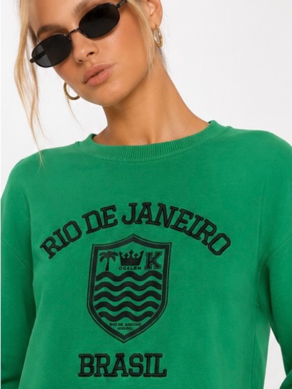 Osklen Rio De Janeiro Brasil Cropped Sweatshirt Medium Green